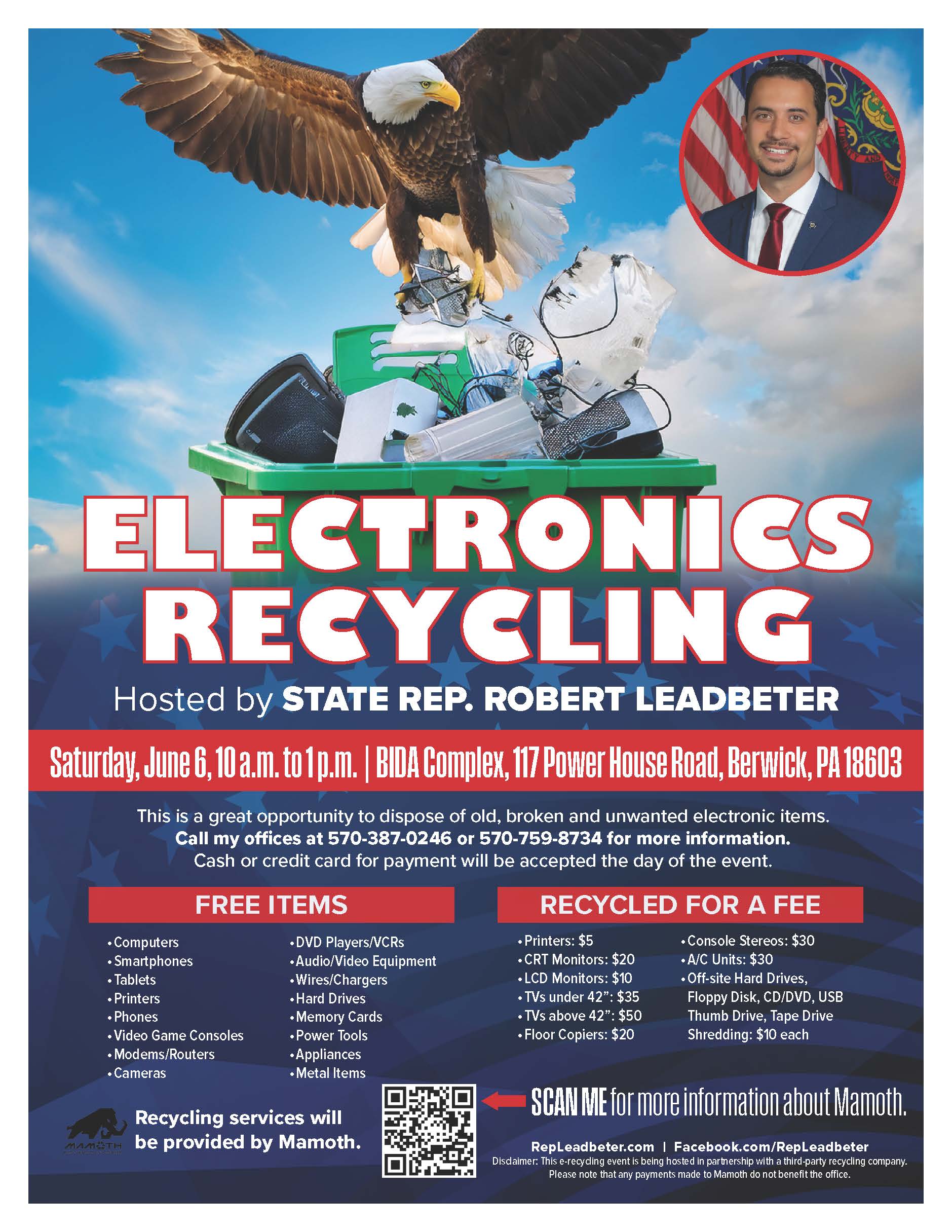 Leadbeter to Host E-Waste Recycling Day in Berwick June 6